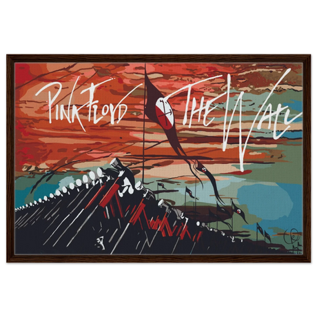 Pink Floyd – Breaking the Wall | A Tribute to Psychedelic Rock & Surrealism - 60x90 cm / 24x36″ - Framed Canvas - Dark wood frame