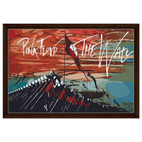 Pink Floyd – Breaking the Wall | A Tribute to Psychedelic Rock & Surrealism - 40x60 cm / 16x24″ - Framed Canvas - Dark wood frame