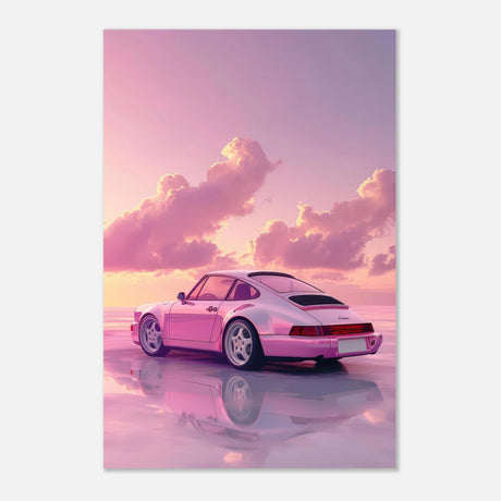 Pink Sunset Dream | Porsche Canvas & Fine Art wall art Print - Aluminum Print - 30x45 cm / 12x18″ - 