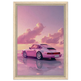 Pink Sunset Dream | Porsche Canvas & Fine Art wall art Print - Framed Canvas - 30x45 cm / 12x18″ - Wood frame