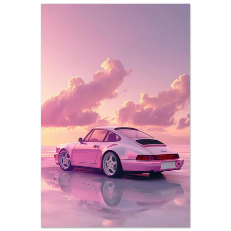 Pink Sunset Dream | Porsche Canvas & Fine Art wall art Print - Fine Art Poster - 60x90 cm / 24x36″ - 