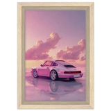 Pink Sunset Dream | Porsche Canvas & Fine Art wall art Print - Framed Canvas - 20x30 cm / 8x12″ - Wood frame