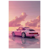 Pink Sunset Dream | Porsche Canvas & Fine Art wall art Print - Wood Prints - 20x30 cm / 8x12″ - 