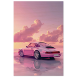 Pink Sunset Dream | Porsche Canvas & Fine Art wall art Print - Wood Prints - 30x45 cm / 12x18″ - 