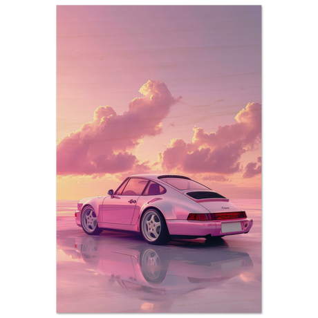 Pink Sunset Dream | Porsche Canvas & Fine Art wall art Print - Wood Prints - 60x90 cm / 24x36″ - 