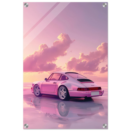 Pink Sunset Dream | Porsche Canvas & Fine Art wall art Print - Acrylic Print - 40x60 cm / 16x24″ - 