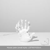Pixelated Palm Sculpture – Modern Abstract Resin Hand Art - Mosaic Palm Small - 