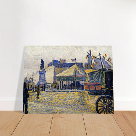 Place de Clichy (1887) by Paul Signac | Vintage wall art print - Brushed Aluminum Print - 30x40 cm / 12x16″ - 