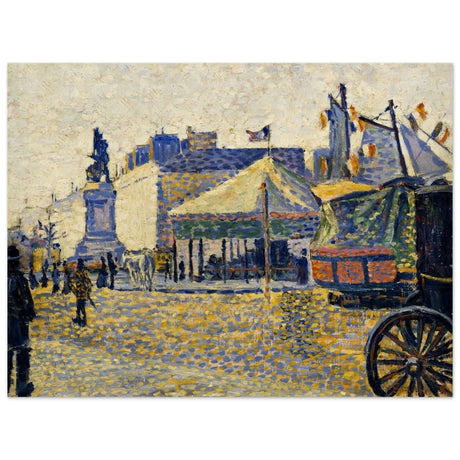 Place de Clichy (1887) by Paul Signac | Vintage wall art print - Wood Prints - 30x40 cm / 12x16″ - 