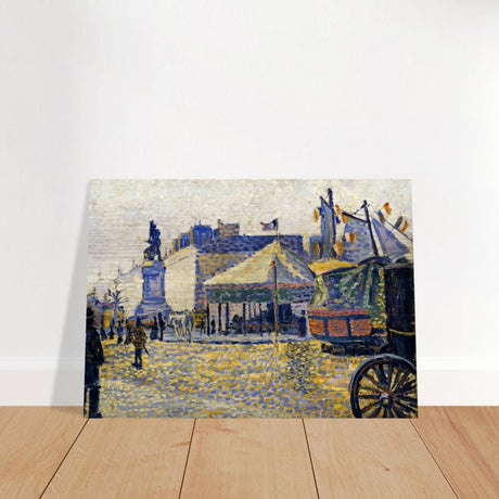 Place de Clichy (1887) by Paul Signac | Vintage wall art print - Brushed Aluminum Print - 50x70 cm / 20x28″ - 