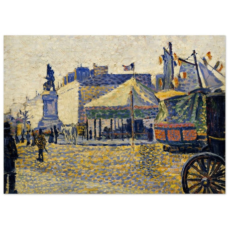 Place de Clichy (1887) by Paul Signac | Vintage wall art print - Wood Prints - 50x70 cm / 20x28″ - 