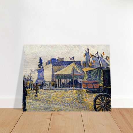 Place de Clichy (1887) by Paul Signac | Vintage wall art print - Brushed Aluminum Print - 60x80 cm / 24x32″ - 