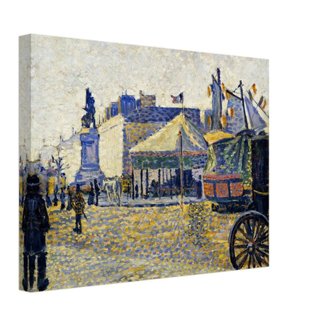 Place de Clichy (1887) by Paul Signac | Vintage wall art print - Canvas - 30x40 cm / 12x16″ - 