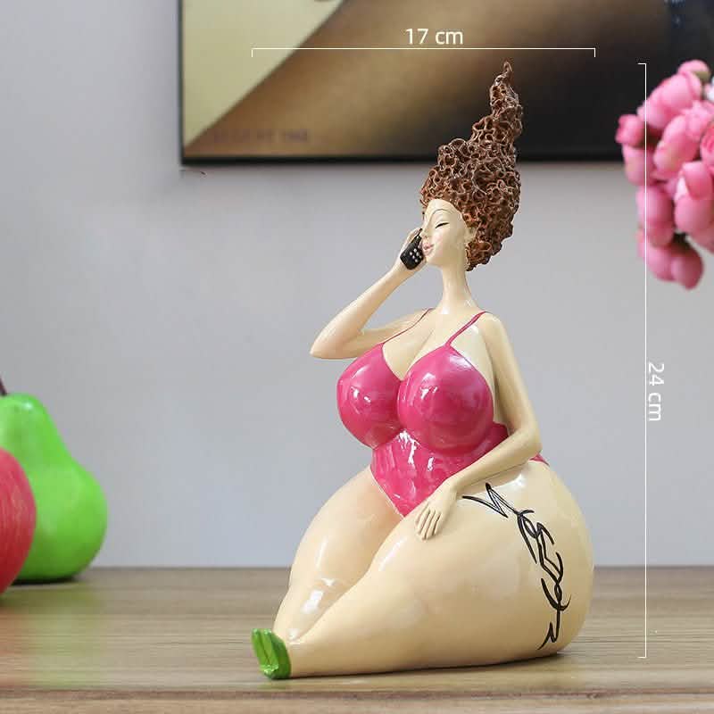 Playful Lady Figurine Collection – Colorful Resin Sculptures for Home & Office Decor - See picture - 9style - 
