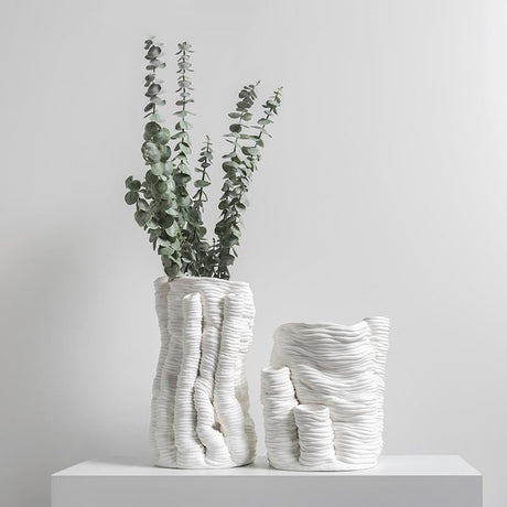 Popcorn Abstract Resin Vase – Modern Art Sculpture Home Décor - Large (34.5 x 19 x 18 cm) - 