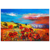 Poppy Fields of Passion: A Vibrant Landscape | Impressionism Wall art print - Aluminum Print - 60x90 cm / 24x36″ - 