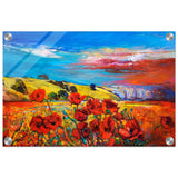 Poppy Fields of Passion: A Vibrant Landscape | Impressionism Wall art print - Acrylic Print - 30x45 cm / 12x18″ - 
