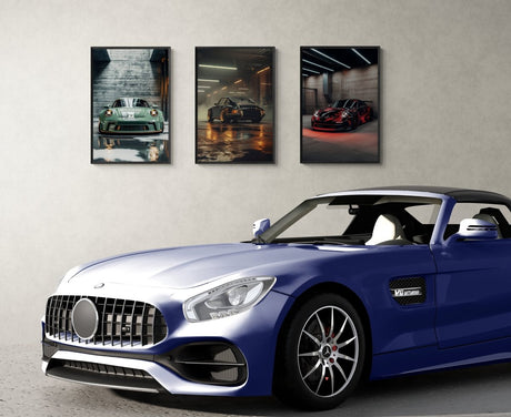 Porsche Legacy – Trio Canvas & Framed Canvas Set - Framed Canvas - 30X45 CM / 12X18″ - Black frame