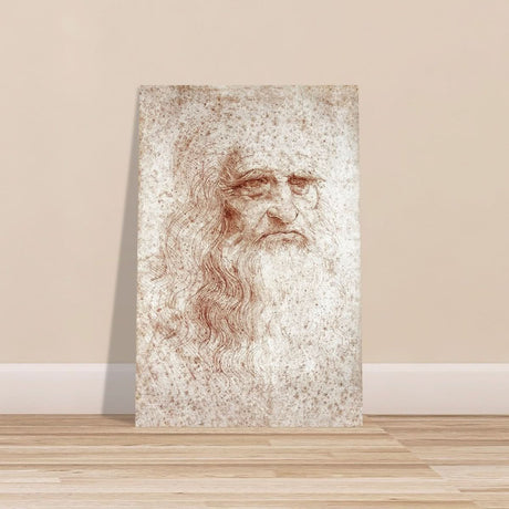Portrait of a Man in Red Chalk Drawing by Leonardo da Vinci | Vintage wall art print - Aluminum Print - 40x60 cm / 16x24″ - 