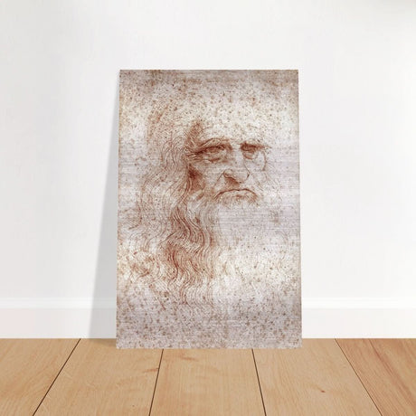 Portrait of a Man in Red Chalk Drawing by Leonardo da Vinci | Vintage wall art print - Brushed Aluminum Print - 50x75 cm / 20x30″ - 