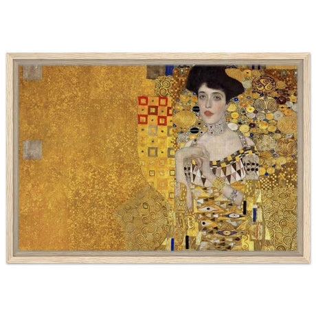 Portrait of Adele Bloch - Bauer by Gustav Klimt | Vintage wall art print - Framed Canvas - 40x60 cm / 16x24″ - Wood frame