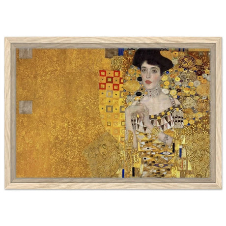 Portrait of Adele Bloch - Bauer by Gustav Klimt | Vintage wall art print - Framed Canvas - 30x45 cm / 12x18″ - Wood frame
