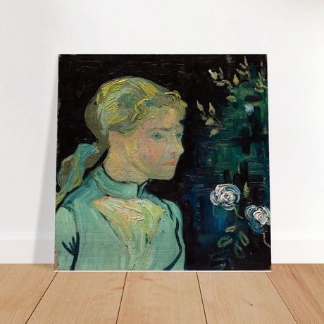 Portrait of Adeline Ravoux by Vincent van Gogh - Brushed Aluminum Print - 50x50 cm / 20x20″ - 