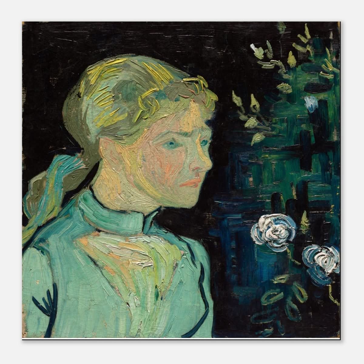 Portrait of Adeline Ravoux by Vincent van Gogh - Aluminum Print - 40x40 cm / 16x16″ - 