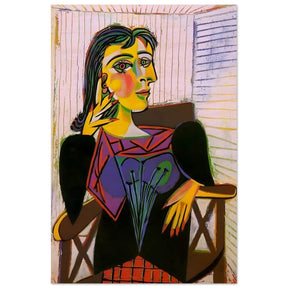 Portrait of Dora Maar by Pablo Picasso | Cubism wall art print - Wood Prints - 60x90 cm / 24x36″ - 