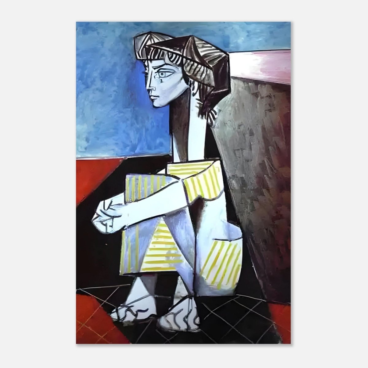 Portrait of Jacqueline Roque by Pablo Picasso 1954 - Aluminum Print - 40x60 cm / 16x24″ - 