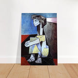 Portrait of Jacqueline Roque by Pablo Picasso 1954 - Brushed Aluminum Print - 70x100 cm / 28x40″ - 