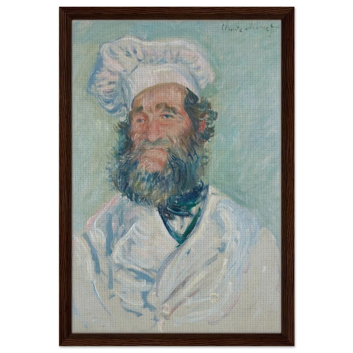 Portrait of Père Paul by Claude Monet | Vintage wall art print - Framed Canvas - 40x60 cm / 16x24″ - Dark wood frame