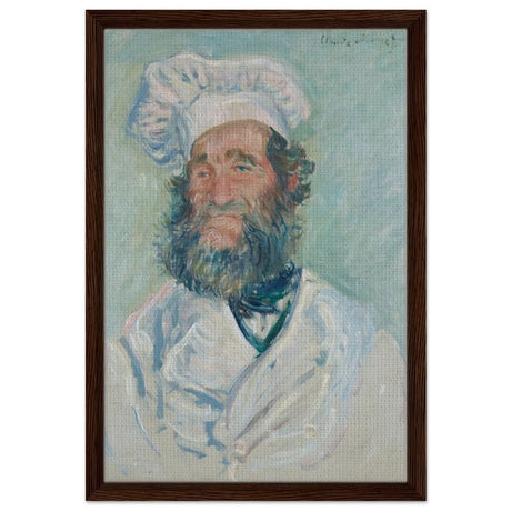 Portrait of Père Paul by Claude Monet | Vintage wall art print - Framed Canvas - 40x60 cm / 16x24″ - Dark wood frame