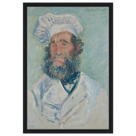 Portrait of Père Paul by Claude Monet | Vintage wall art print - Framed Canvas - 50x75 cm / 20x30″ - Black frame