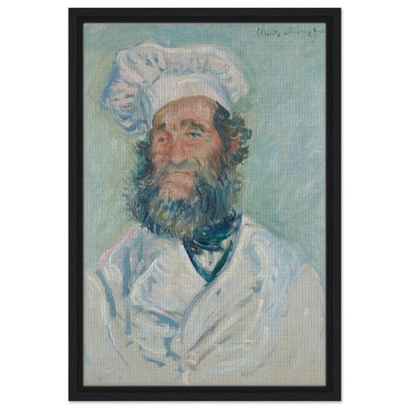 Portrait of Père Paul by Claude Monet | Vintage wall art print - Framed Canvas - 40x60 cm / 16x24″ - Black frame