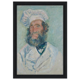 Portrait of Père Paul by Claude Monet | Vintage wall art print - Framed Canvas - 30x45 cm / 12x18″ - Black frame