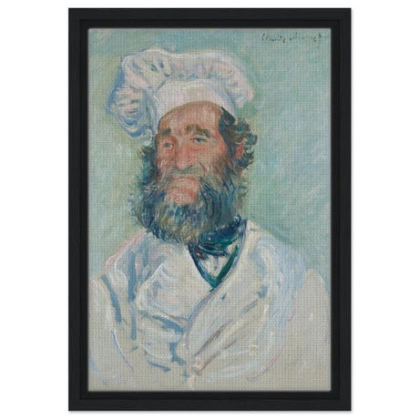 Portrait of Père Paul by Claude Monet | Vintage wall art print - Framed Canvas - 30x45 cm / 12x18″ - Black frame