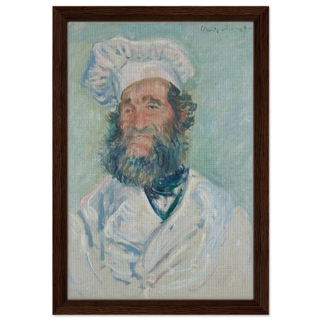 Portrait of Père Paul by Claude Monet | Vintage wall art print - Framed Canvas - 30x45 cm / 12x18″ - Dark wood frame