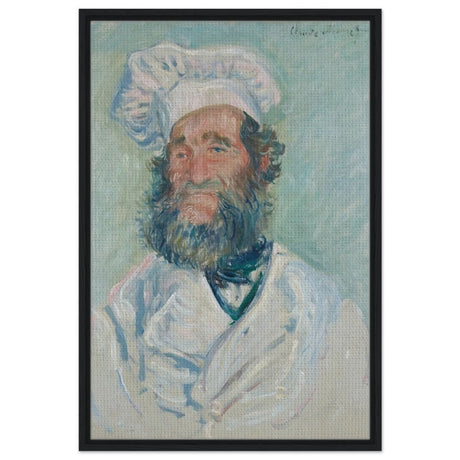 Portrait of Père Paul by Claude Monet | Vintage wall art print - Framed Canvas - 60x90 cm / 24x36″ - Black frame