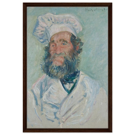 Portrait of Père Paul by Claude Monet | Vintage wall art print - Framed Canvas - 50x75 cm / 20x30″ - Dark wood frame