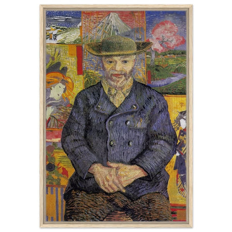 Portrait of Père Tanguy (1887) by Vincent van Gogh | Vintage wall art print - Framed Canvas - 60x90 cm / 24x36″ - Wood frame