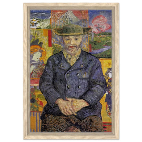 Portrait of Père Tanguy (1887) by Vincent van Gogh | Vintage wall art print - Framed Canvas - 30x45 cm / 12x18″ - Wood frame