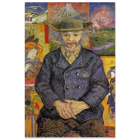 Portrait of Père Tanguy (1887) by Vincent van Gogh | Vintage wall art print - Wood Prints - 50x75 cm / 20x30″ - 