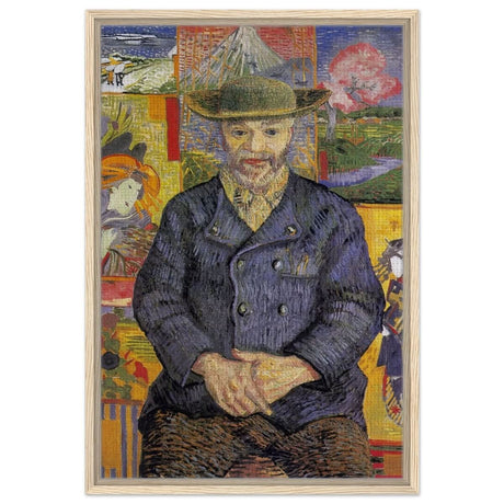 Portrait of Père Tanguy (1887) by Vincent van Gogh | Vintage wall art print - Framed Canvas - 50x75 cm / 20x30″ - Wood frame