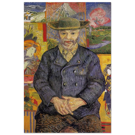Portrait of Père Tanguy (1887) by Vincent van Gogh | Vintage wall art print - Wood Prints - 30x45 cm / 12x18″ - 