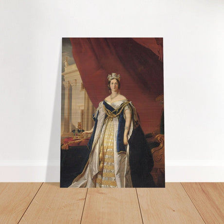 Portrait of Queen Victoria in Coronation Robes by Franz Xaver Winterhalte Vintage Wall Art - Brushed Aluminum Print - 70x100 cm / 28x40″ - 