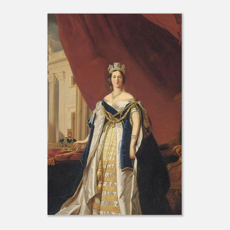 Portrait of Queen Victoria in Coronation Robes by Franz Xaver Winterhalte Vintage Wall Art - Aluminum Print - 50x75 cm / 20x30″ - 