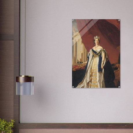 Portrait of Queen Victoria in Coronation Robes by Franz Xaver Winterhalte Vintage Wall Art - Acrylic Print - 70x100 cm / 28x40″ - 