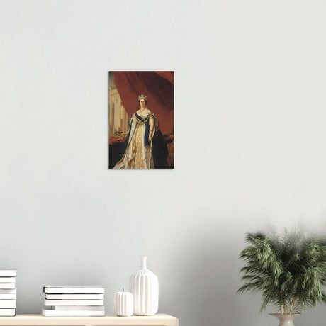 Portrait of Queen Victoria in Coronation Robes by Franz Xaver Winterhalte Vintage Wall Art - Wood Prints - 30x45 cm / 12x18″ - 10 mm
