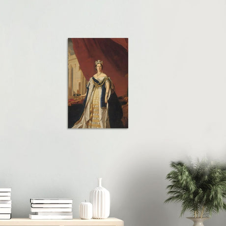 Portrait of Queen Victoria in Coronation Robes by Franz Xaver Winterhalte Vintage Wall Art - Wood Prints - 40x60 cm / 16x24″ - 20 mm